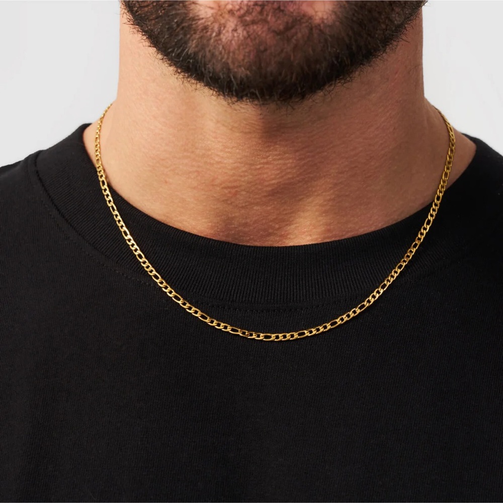 FIGARO (GOLD) 3MM CHAIN 60cm - Picture 2 of 4